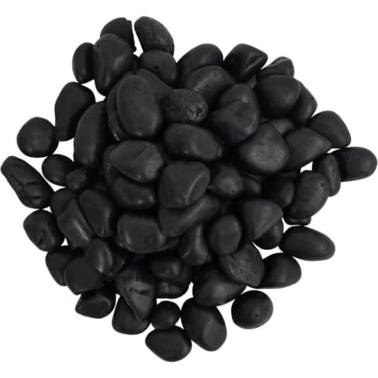 vidaXL Aquariendeko Polierte Kiesel 10 kg Schwarz, 2-5 cm natürliche Ziersteine für Aquarien und Gartenbeete – Bild 4