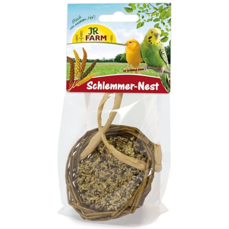 JR FARM Birds Schlemmer-Nest, 75 g Vogelfutter mit wertvollen Saaten, Holunderbeeren und Karotten, gentechnikfrei