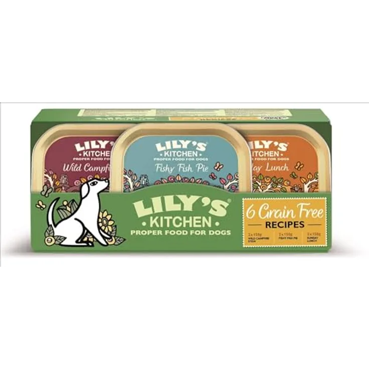 LILY'S KITCHEN Getreidefrei Multipack 6x150g, Hunde-Nassfutter mit hochwertigem Fleisch und Kräutermischung
