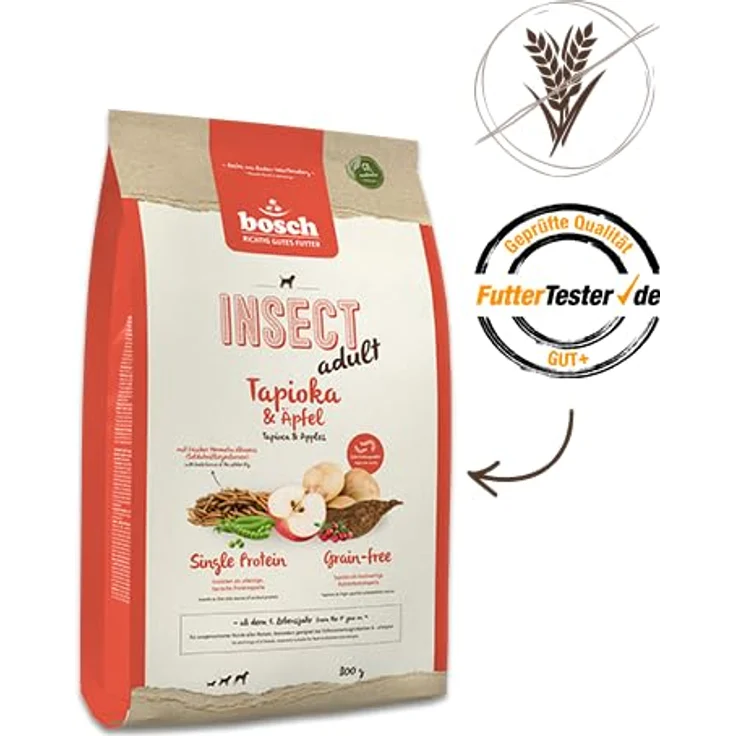 Bosch HPC Insect Adult, Hunde-Trockenfutter mit Tapioka und Äpfeln, 2,5kg, glutenfrei und für Allergiker geeignet – Bild 3