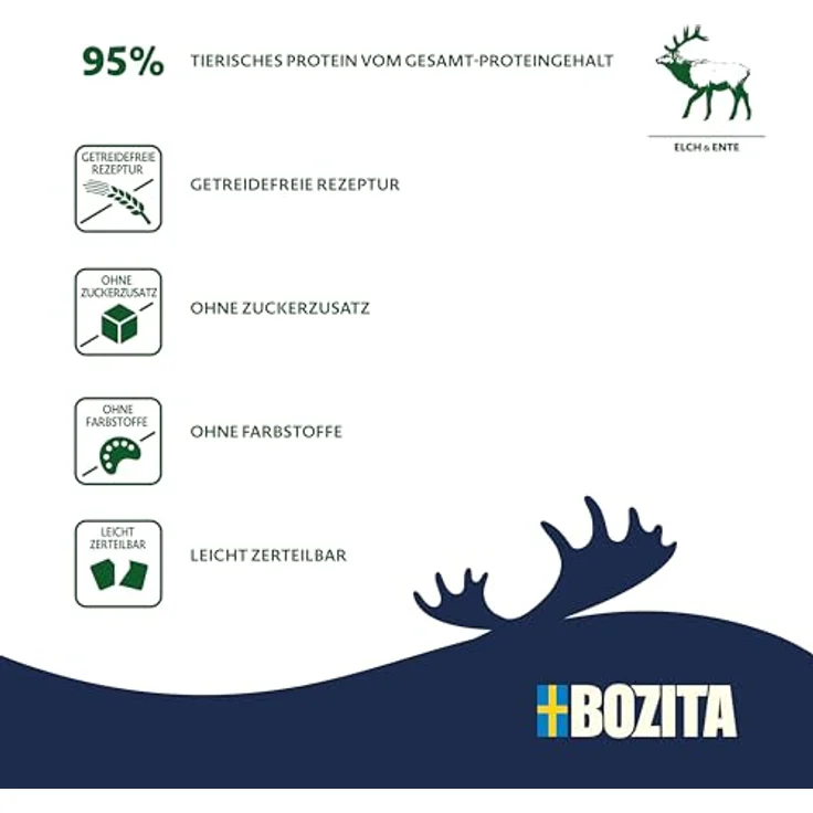 Bozita Meaty Bites Elch und Ente, Getreidefreier Hundesnack, 70 g – Bild 3