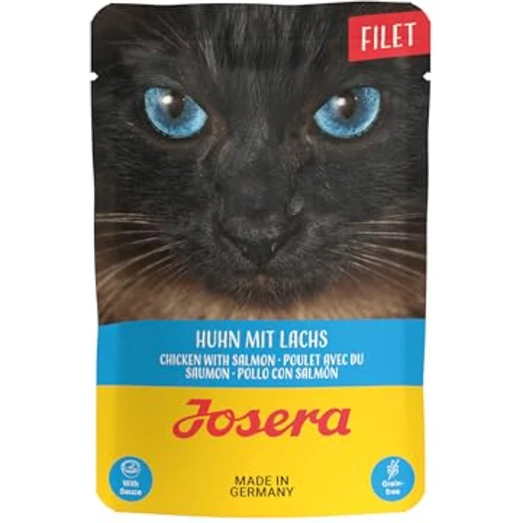 Josera Filet Huhn mit Lachs, Premium Nassfutter für Katzen, 40% Hühnerfilet, getreidefrei, 16 x 70 g Frischebeutel – Bild 2