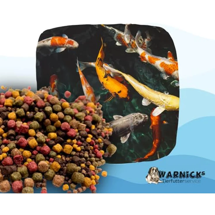 Warnick's Fischfutter Koifutter 8-Sorten-Mix, Premium schwimmende Pellets für Koi, Goldfisch & Wels, 6 mm – 15 kg – Bild 4