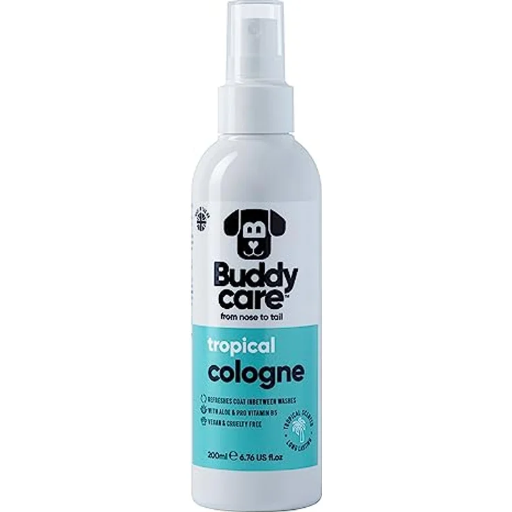 Buddycare Hund-Cologne Tropical, Erfrischendes Hunde-Parfüm mit Aloe & Pro-Vitamin B5 für glänzendes Fell, 200 ml – Bild 1