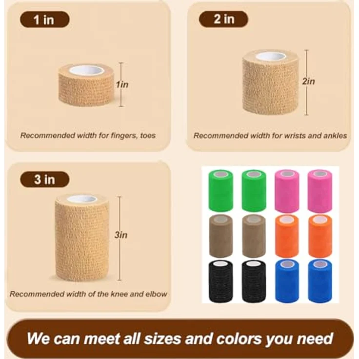 Clooflar Selbstklebender Verband, 16 Rollen elastische Haftbandage 5 cm, ideal für erste Hilfe und stabile Unterstützung – Bild 4