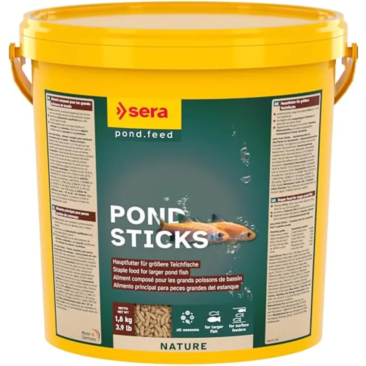 Sera Pond Granulat Nature, Hauptfutter für große Teichfische, 2 x 10 l, ohne Farb- und Konservierungsstoffe
