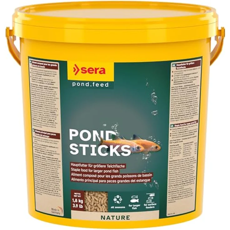 Sera Pond Granulat Nature, Hauptfutter für große Teichfische, 2 x 10 l, ohne Farb- und Konservierungsstoffe – Bild 1