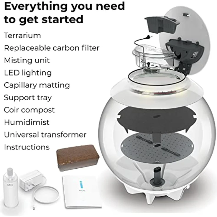 biOrb Terrarium AIR (60 l, Weiß), geschlossenes Mikroklima mit automatischer Luftfeuchtigkeitsregelung und intelligentem LED-Lichtzyklus – Bild 3