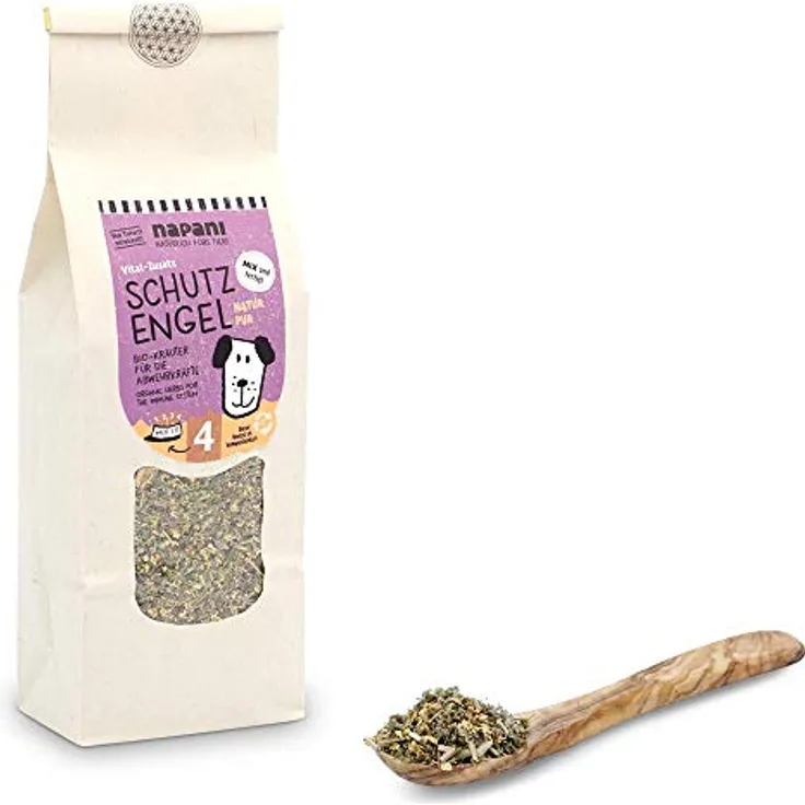napani Schutzengel Bio-Kräutermischung für Hunde, unterstützt das Immunsystem, reich an Mineralstoffen & Vitaminen, 1 x 100g