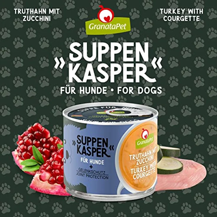 GranataPet Suppenkasper Truthahn mit Zucchini, Hundefutter ohne Getreide, Snack mit Grünlippmuschel & Mineralien, 6x140 g – Bild 2