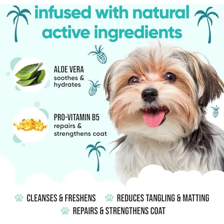 Buddycare Tropisches Hundeshampoo, Tiefenreinigendes Shampoo für Hunde mit Aloe Vera und Pro-Vitamin B5, 5L, Erfrischender Duft – Bild 3