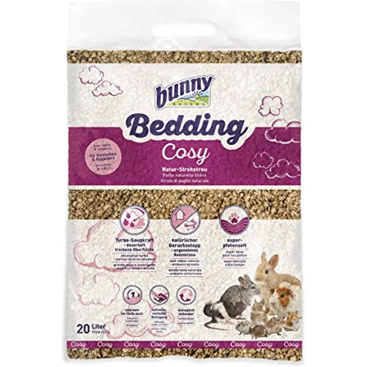 Bunny Nature Bedding Cosy, 20 l Natur-Strohstreu für Kaninchen & Nagetiere mit Turbo-Saugkraft und natürlichem Geruchsstopp – Bild 1