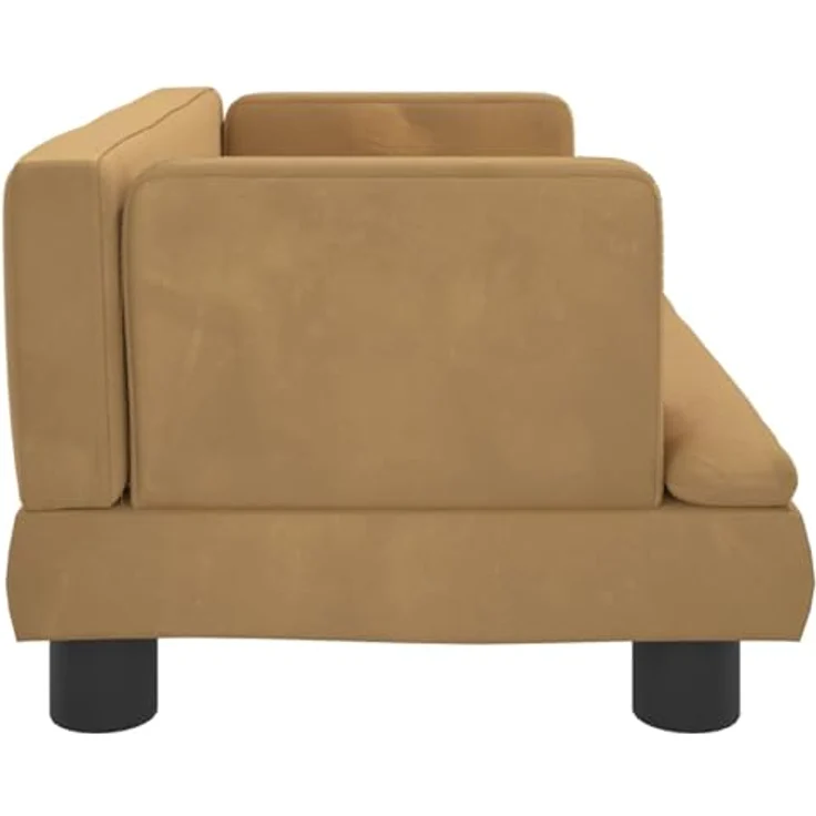 vidaXL Hundekorb Hundebett Braun 60x40x30 cm Samt Körbchen Hundesofa, für kleine Hunde und Haustiere, maximale Tragfähigkeit 50 kg – Bild 6