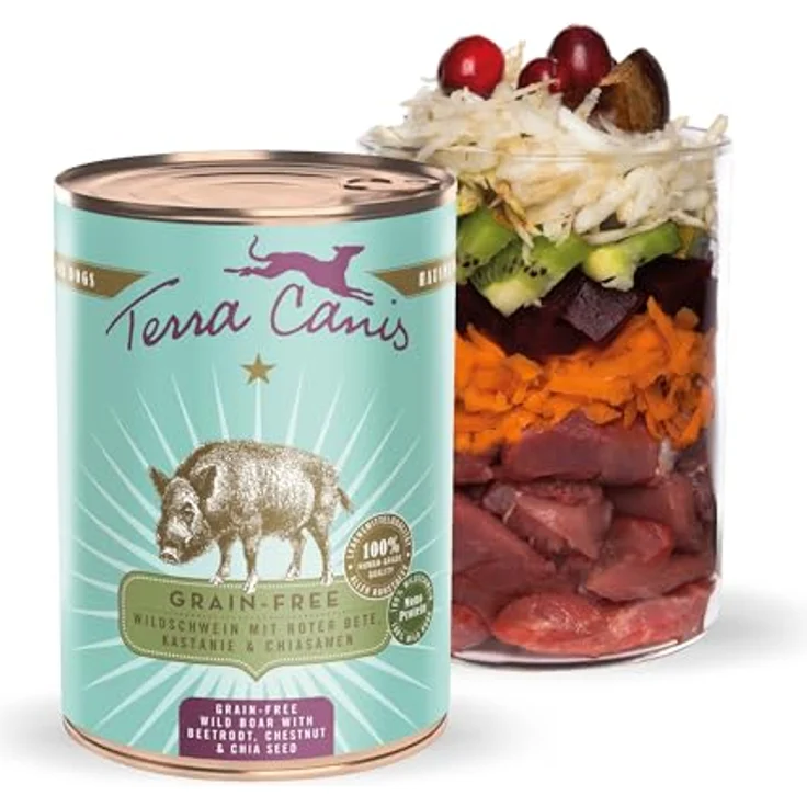 Terra Canis Wildschwein, Rote Bete, Maronen & Chiasamen - Getreidefreies Nassfutter, 400g I 100% Lebensmittelqualität I Reichhaltig, gesund & glutenfrei – Bild 1
