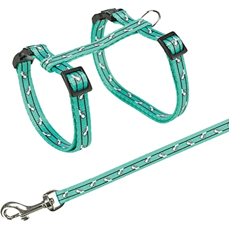 TRIXIE Katzengeschirr mit Leine, stufenlos verstellbar für Bauchumfang 27-45 cm, 1,20 m Leine, Schnappverschlüsse, Bolzenhaken, diverse Farben - zufällige Auswahl - 4142 – Bild 5