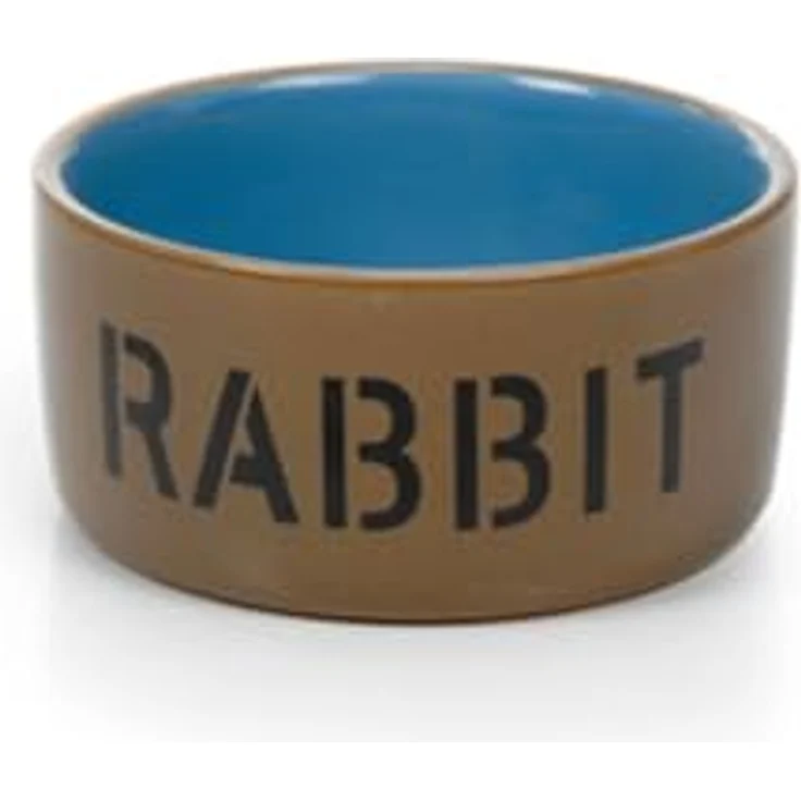 Beeztees 801482 Keramiknapf für Kaninchen - Rabbit, 11.5 cm, beige / blau – Bild 2