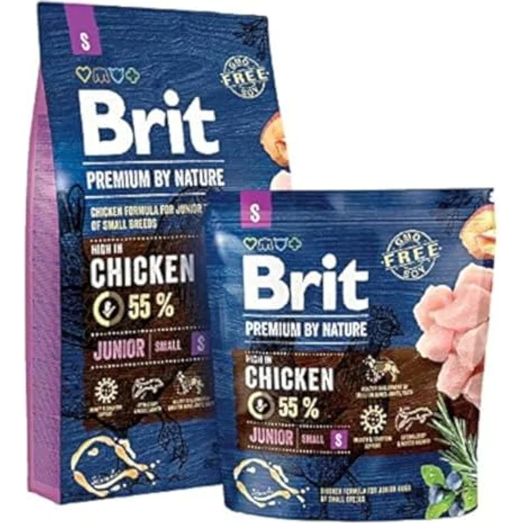 Brit Premium by Nature Junior S, Hunde-Trockenfutter mit wertvollen Inhaltsstoffen, 8kg – Bild 1