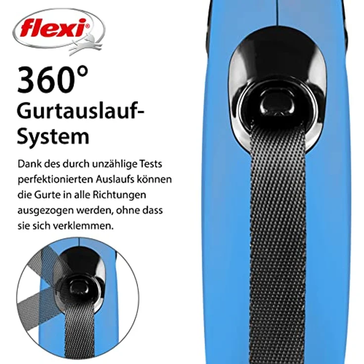 flexi New CLASSIC Gurt-Rollleine blau XS – 3m – Bild 4