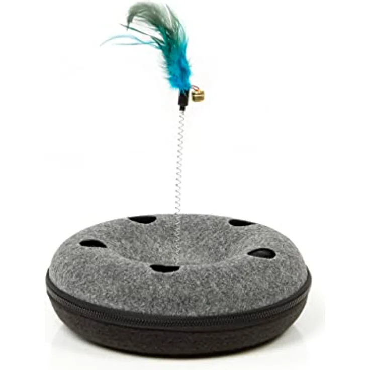 CanadianCat Company Katzenspielzeug Sputnik, interaktives Futterspielzeug für Katzen, fördert Sinne, 30 x 30 x 40 cm, hochwertige Verarbeitung aus Filz – Bild 5