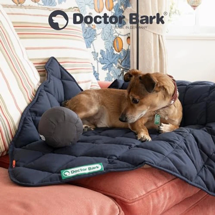 Doctor Bark Hundedecke M, hochwertige Hundematte für mittlere Hunde, waschbar bis 95 °C, robuste Indoor-Outdoor Liegefläche, Königsblau, 80x70 cm – Bild 4