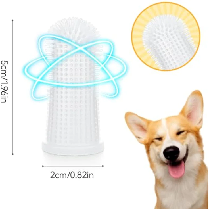 Aujzoo Hundezahnbürsten-Set (6 Packungen), 360º Silikon-Fingerzahnbürste für Hunde und Katzen, BPA-frei – Bild 4