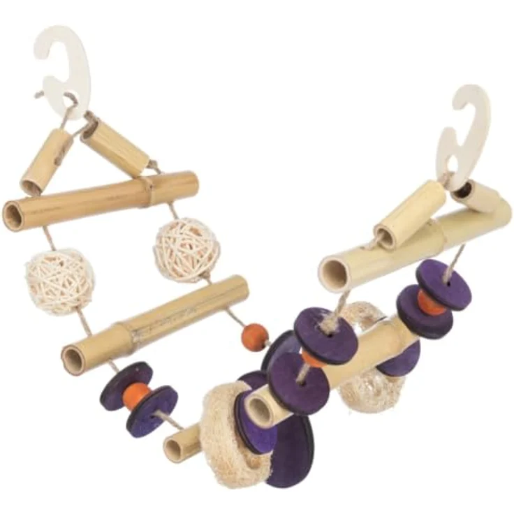 Trixie Suspension Bridge 45 cm, Vogelspielzeug aus 100% natürlichen Materialien mit Holz-Haken – Bild 1
