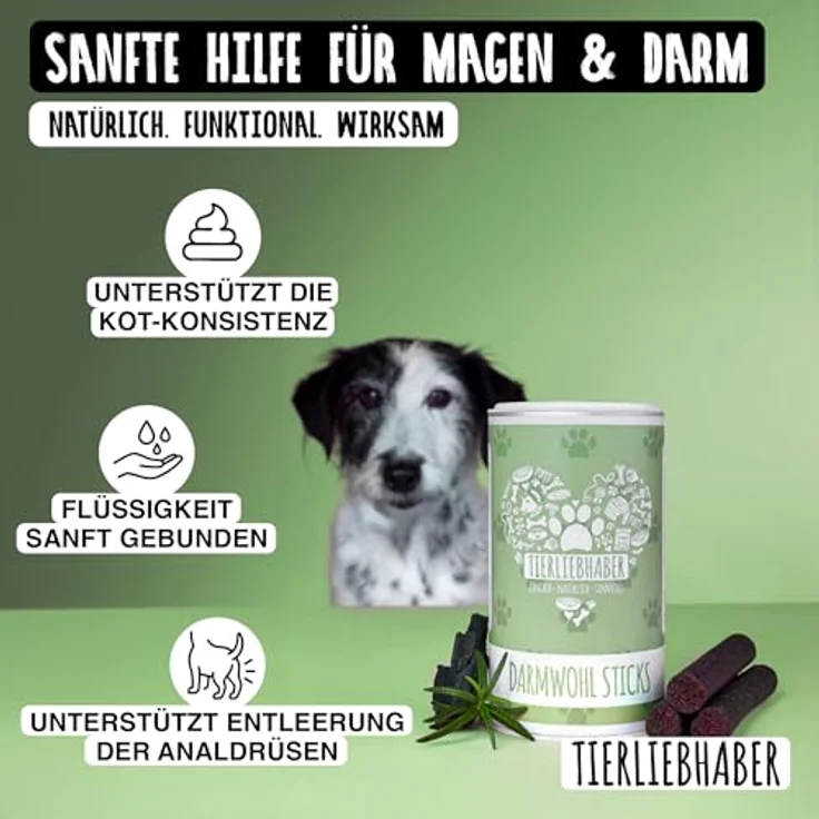 TIERLIEBHABER Darmwohlsticks 350g, Ergänzungsfuttermittel für gesunde Verdauung & Analdrüsen bei Hund, ideal bei Sodbrennen und empfindlichem Magen – Bild 3