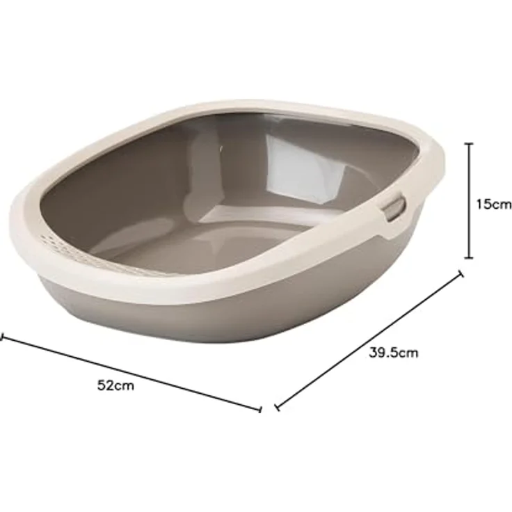 Savic Katzenklo HP Gizmo, Taupe, 52x39,5x15cm, mit erhöhtem Rand und abnehmbarem Rand, für junge und ältere Katzen – Bild 2
