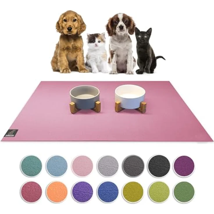 SANOZOO® Napfunterlage, Öko-Tex, 40 x 60 cm, rosa, beidseitig rutschfest, schadstofffrei, leicht zu reinigen, Made in Germany – Bild 1