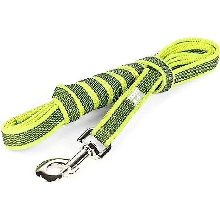 JULIUS K-9 IDC Color & Gray gummierte Hundeleine, 20 mm x 10 m mit Schlaufe, stark und widerstandsfähig, Neon-Grau – Bild 1