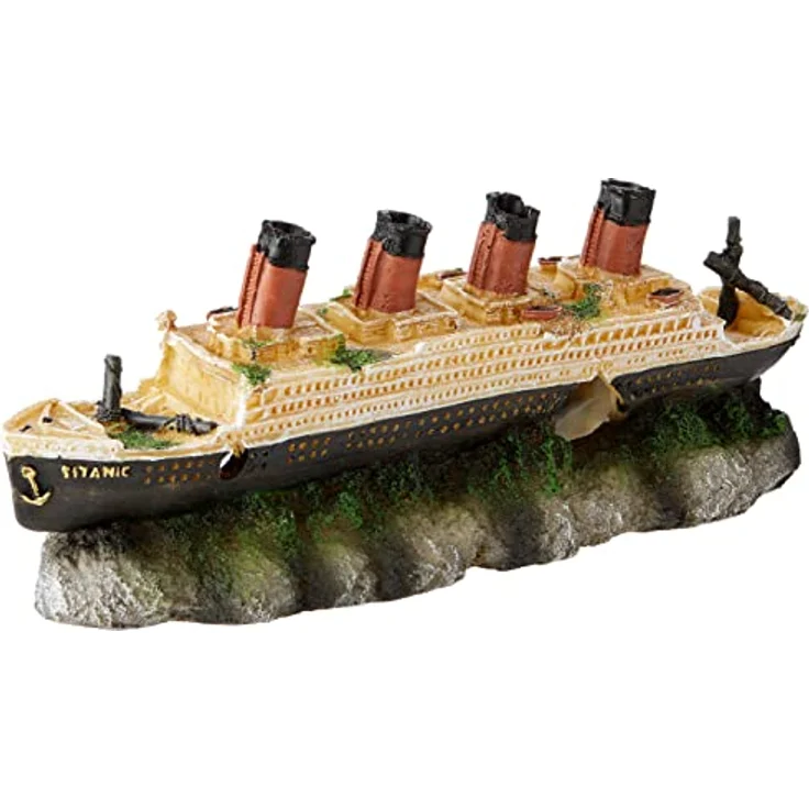Europet-Bernina Aquariendeko Titanic Schiffswrack mit Ausströmer, 39 cm, ungiftig für Süß- und Meerwasseraquarien – Bild 1
