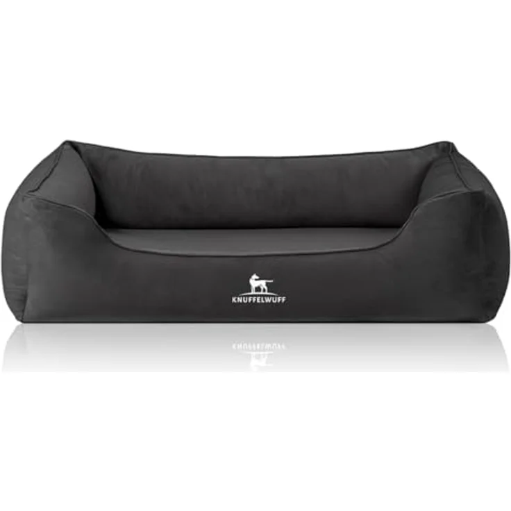 Knuffelwuff Orthopädisches Hundebett Jona Samt S Anthrazit | Memory Foam, Abnehmbarer Bezug, Gelenkschonend, Langlebig, Für kleine bis große Hunde – Bild 2