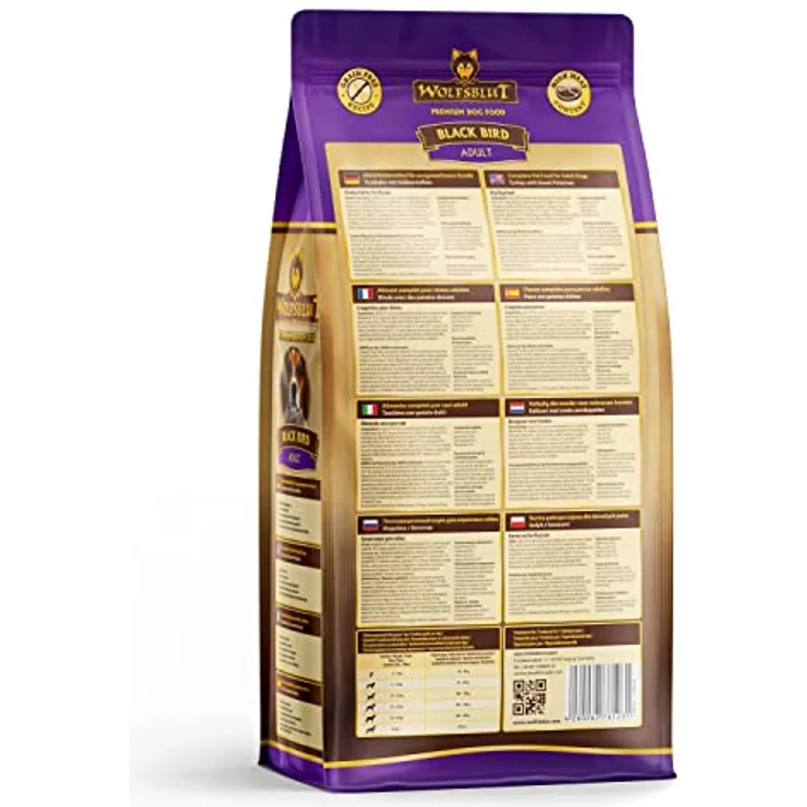 Wolfsblut Black Bird Adult, 2 kg Trockenfutter mit Truthahn, getreidefrei und ohne Gluten, für allergiegefährdete Hunde – Bild 2