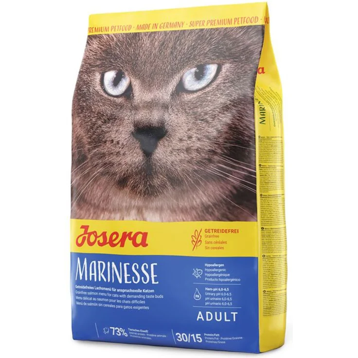 Josera Marinesse, Katzen-Trockenfutter mit hypoallergenen Inhaltsstoffen, 400g, getreidefrei, mit Lachs