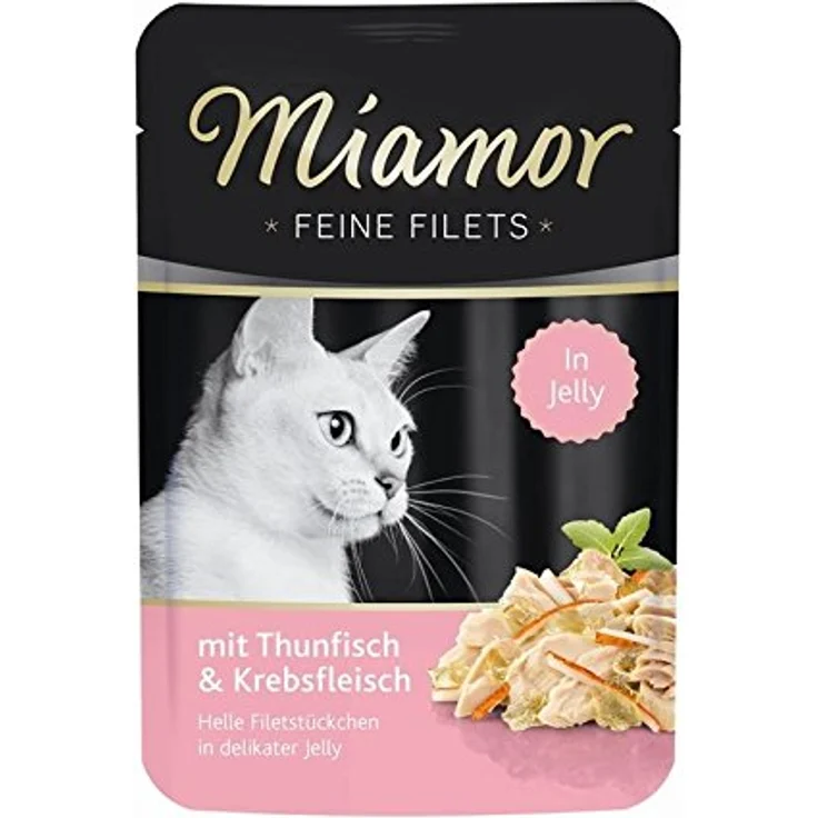 Miamor Feine Filets Sparpaket 24 x 100 g, Katzen-Nassfutter aus Thunfisch in Krebsjelly, leicht verdaulich und bekömmlich – Bild 2