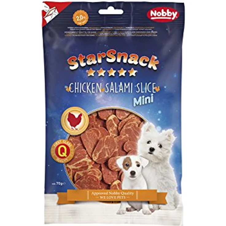 Nobby STARSNACK MINI Chicken Salami Slice, 70 g, proteinreicher Hundesnack für Welpen und kleine Hunde, kalorienarm – Bild 1