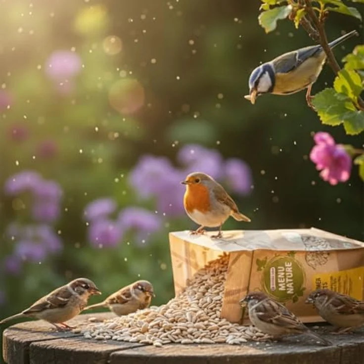 Versele-Laga Menu Nature, geschälte Sonnenblumenkerne, 750 g, ideale Energiequelle für Wild- und Gartenvögel – Bild 3