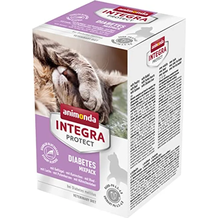 Animonda INTEGRA PROTECT Katzenfutter nass Diabetes, Diätalleinfutter für erwachsene Katzen, 6 x 100g, vom Tierarzt empfohlen