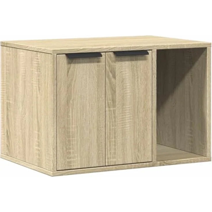 vidaXL Katzentoilette Sonoma Eiche 60x40x40 cm Holzwerkstoff, Cat Litter Box mit verstecktem Design und vielseitiger Nutzungsfunktion – Bild 2