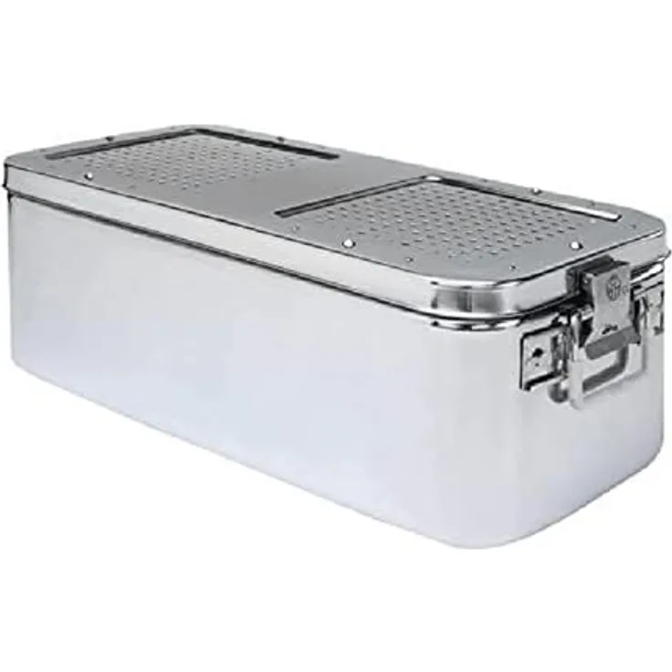 neoLab 7-8180 Transportbehälter Edelstahl, auslaufsicher, 60 cm x 30 cm x 26 cm