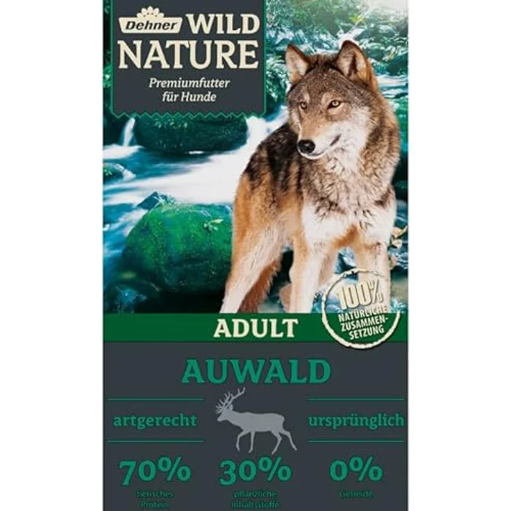 Dehner Wild Nature Hundefutter Auwald, getreidefreies Trockenfutter für ausgewachsene Hunde mit Wildfleisch und Geflügel, 12 kg – Bild 2