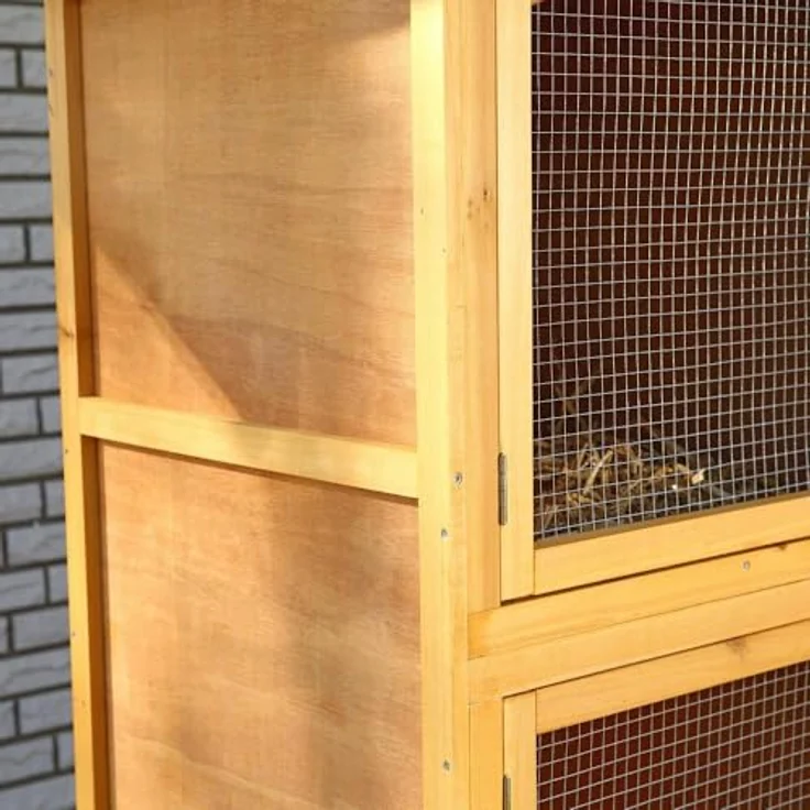 Mucola Kaninchenstall XXL Holz, Hasenstall mit 6 Boxen, wetterfest & imprägniert, Edelstahl- und Stahlgitter, für Kaninchen, Meerschweinchen & Chinchillas – Bild 4