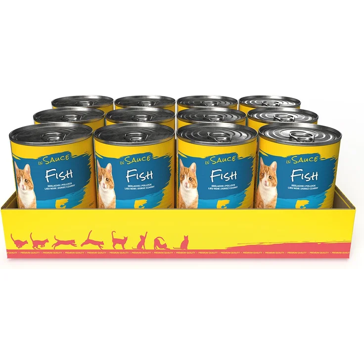 JosiCat Fish in Sauce, Katzen-Nassfutter in 12x415g Packung, maritime Häppchen mit Fisch – Bild 1