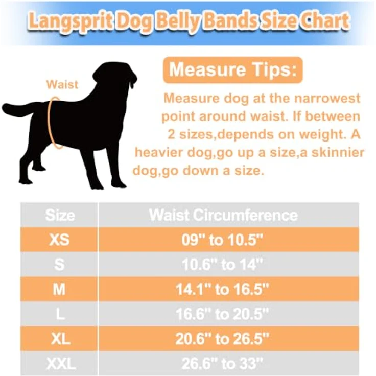 Langsprit Bauchbänder für Rüden (3er-Pack) – hoch absorbierende, waschbare Hundewickel in Faultier, Wal und Dinosaurier, geeignet für große Hunde – Bild 2