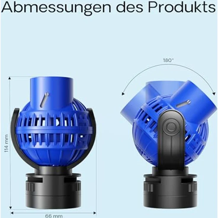 SunSun JVP-130 Strömungspumpe 4000 l/h, 6 W mit schwenkbarer Düse und Magnethalter, ideal für Aquarien – Bild 3