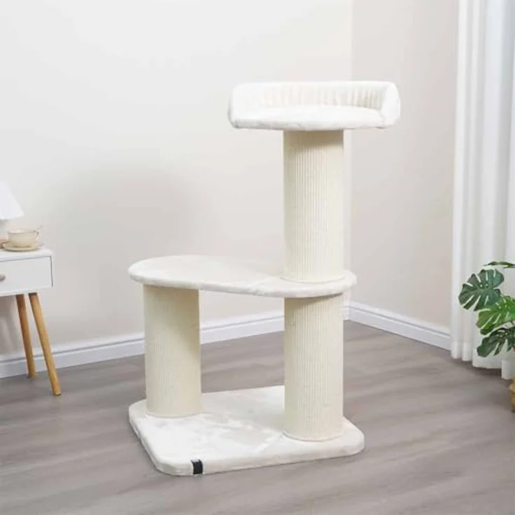 EBI Kratzbaum Berlin, 118 cm hoch, creme mit Sisalteppich und Liegefläche – Bild 2