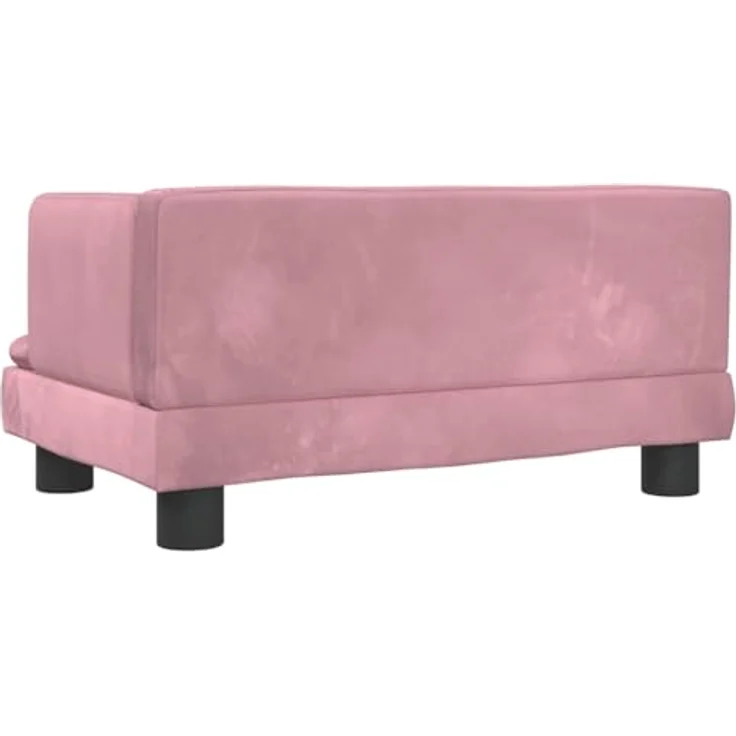 vidaXL Hundematratze Rosa, Samt Hunde-Sofa mit massivem Kiefernholzrahmen und Schaumstofffüllung – Bild 6