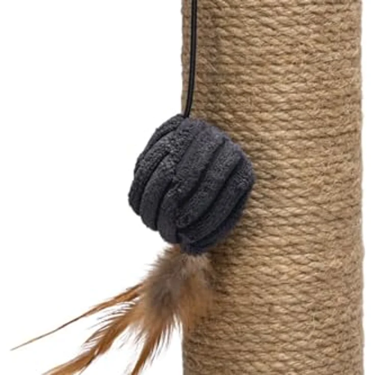 Designed By Lotte Kratzbaum Ribbed - Kratzbaum - Anthrazit - 35x35x50 cm mit geripptem Stoffboden und integriertem Katzenspielzeug - Preisvergleich – Bild 4