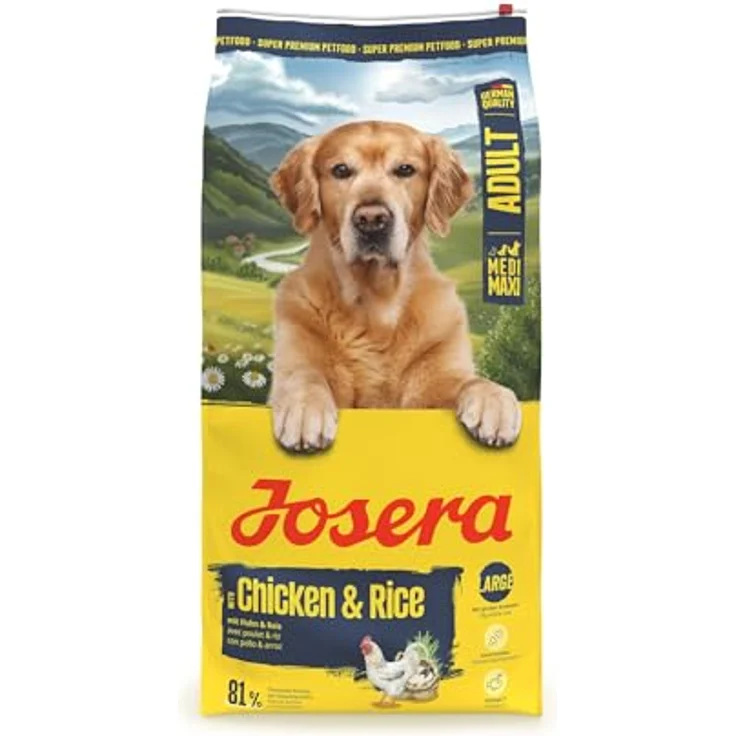 Josera Medi/Maxi Adult Chicken und Rice, glutenfreies Trockenfutter für große Hunde, 12,5 kg – Bild 1