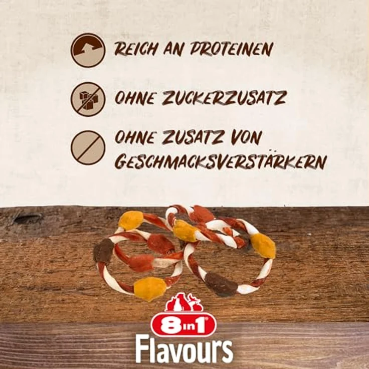 8in1 Triple Flavour Rings XS/S, Kausnacks für Hunde mit extra viel Fleisch, 80g Beutel (2 Doppelringe), reich an Proteinen, ohne Zucker und künstliche Aromen – Bild 3